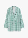 Blazer de lino a cuadros