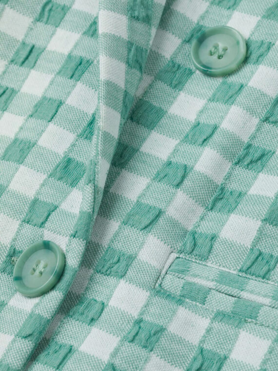 Blazer de lino a cuadros