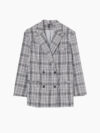 Blazer de lino a cuadros