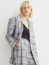 Blazer de lino a cuadros
